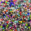 100pcs Vibrant Silicone Beads - Round, Printed, Abacus Beads, Mixed Colors - Ideal For DIY Bracelets, Jewelry, Phone Charms, Keychains, Crafts, Durable Silicone Beads