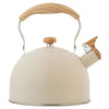 Stovetop Kettle, Kettle Stove Top, Whistle Kettle For Kitchen, 2.5L Stainless Steel Tea Pot Stovetop For Tea Coffee Milk, Folding Wood Handle Farmhouse Whistling Kettle